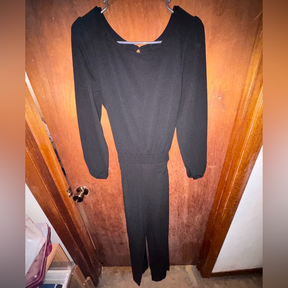Black jumpsuit with tie